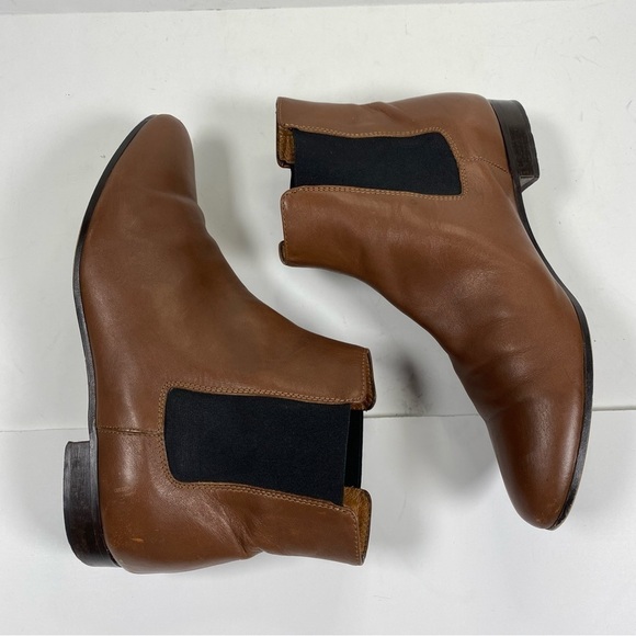 J Crew Cognac Brown Chelsea Pull On Boots Ankle Booties size 8 EO824 - Picture 7 of 11